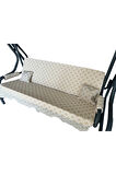 Süngersiz Tenteli Salıncak Kumaş Seti 3 KİŞİLİK 162x48 Cm KREM ZİNCİR