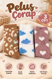 Kadın 3''lü Peluş Çorap Seti (SOFT TOUCH)
