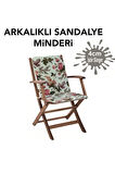 Sandalye Minderi Arkalıklı Büyük Fermuarlı Yıkanabilir Ingiliz Gülü