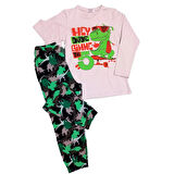 Desenli Uzun Kolu Pantolonlu Erkek Çocuk Pijama Takımı 3101