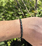 Varisit, Kan, Hematit 2’li Bileklik - Çift Bileklik - Tasarım Makrome Bileklik 4 mm Ayarlanabilir