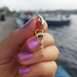 Vaoov 925 Ayar Gümüş Taşlı Göz Nazar Küpe