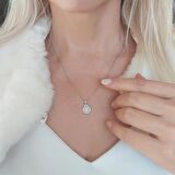 Vaoov 925 Ayar Gümüş İncili İstiridye Kolye