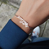 925 Ayar Gümüş Kişiye Özel İsimli Kelebek Bileklik