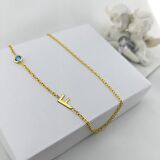 925 Ayar Gümüş Doğum Taşı Harf Kolye