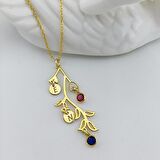 Vaoov 925 Ayar Gümüş Renkli Taşlı Sallantılı Kolye