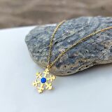 Vaoov 925 Ayar Gümüş Opal Taşlı Gold Kar Tanesi Kolye