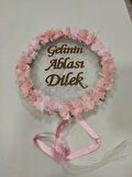Gelinin Ablası İsme Özel Lazer Güllü Deri Tef Kına Gecesi Malzemesi Kına Tefi Tüllü Tef