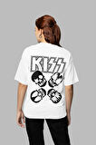 Kiss Rock Metal Müzik Grubu Baskılı Unisex Oversize Tişört