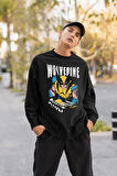 Wolverine Baskılı Unisex Oversize Kahraman Sweatshirt
