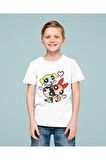 Power Puff Girls Baskılı Unisex Çizgi Film Çocuk Tişört (1-12 Yaş)