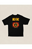 AC DC Highway To Hell Baskılı Unisex Oversize Rock Metal Tişört