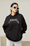 Metallica Yazılı Unisex Oversize Hoodie