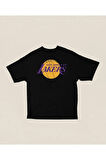 Llos Angelles Lakkers Baskılı Unisex Oversize Basketbol Takım Tişört