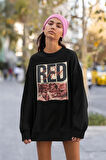 Taylor Swift Red Baskılı Unisex Oversize Sweatshirt