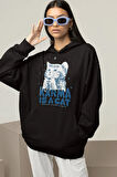 Karma Is A Cat Yazılı Unisex Oversize Taylor Swift Hoodie