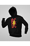 Rock Metal Müzik Grubu AC DC Baskılı Unisex Oversize Hoodie