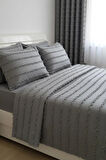 Wave Koleksiyon Gri Yatak Örtüsü Seti 260x250 cm + 4 Yastık Kılıfı