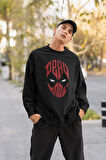 Deadpool Maske Baskılı Unisex Oversize Film Karakteri Sweatshirt