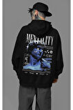 Mentality Baskılı Unisex Oversize Tasarım Hoodie