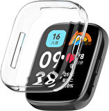 Xiaomi Redmi Watch 3 Active Uyumlu Şeffaf Silikon Kasa ve Ekran Koruyucu