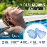 Bollsen Watersafe+Yetişkinler Için Yüzme Kulak Tıkaçları – Duş,banyo, Yüzme ve Su Sporları Için Yeniden Kullanılabilir Silikon Kulak Tıkaçları – 24 Db Gürültü Azaltma ile Su Engelleyici Kulak Koruması