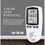 Dijital Wattmetre Enerji Sarfiyat Ölçer Tüketim Ölçer 220V Priz