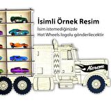 Ahşap Hobi Araba Rafı, Kişiye Özel Yazılı, Hot Wheels, Montessori