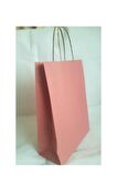 Happy Pembe Kraft Çanta 24x32x10cm-150 Adet