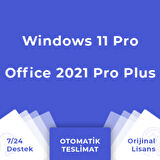 Windows 11 Pro  Office 2021 Pro Plus 32-64 Bit Türkçe-İngilizce Global Destekli