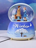 Evlilik Yıl Dönümü Hediyesi Sevgiliye Doğum Günü Hediyesi  Winter Yazılı Sulu Kar Küresi