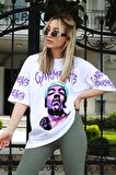Pamuk Wiz Khalifa Tasarımlı Unisex Beyaz T-shirt
