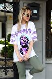 Pamuk Wiz Khalifa Tasarımlı Unisex Beyaz T-shirt