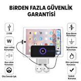 Duvar Prizi Çift USB Girişli Işıklı Otomatik Sensörlü LED Işık 5V/2.4A Hızlı Şarj CE Sertifikalı Telefon Standlı