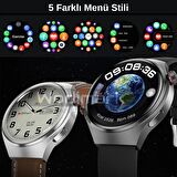 Wodimark Haino Teko Watch 4 Pro ( RW32 Curved Amoled Ekran ) GÜMÜŞ - SİYAH RENK- 3 Kordon Akıllı Saat