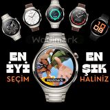 Wodimark Haino Teko Watch 4 Pro ( RW32 Curved Amoled Ekran ) GÜMÜŞ - SİYAH RENK- 3 Kordon Akıllı Saat