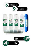 Su Arıtma 6 Filtre 9 Aşama Alkalin Filtre Takımı 6 Filtre 9 Aşama Mineral Filtre Seti Membransız