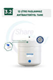 3.2g 12 Litre Paslanmaz Çelik Su Deposu – Su Arıtma Tankı + Ücretsiz Tank Vanası