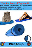 Özel Üretim Taşıma Askılı Çift Taraflı Kaymaz Su Geçirmez Pilates Kamp Fitness Yoga Matı Mavi 6,5 Mm