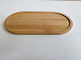 Bambu Oval Tepsili Porselen Fincan ve Atıştırmalık Servis Sunum Seti 200 ml.