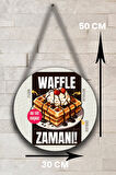 Waffle Salonu Duvar, Kapı, Tek Taraflı Askılı Pano Karşılama Tabelası, Waffle Dükkan Süsü