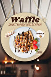 Waffle Salonu Duvar, Kapı, Tek Taraflı Askılı Pano Karşılama Tabelası, Waffle Tatlı Dükkanı Süsü
