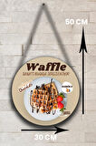 Waffle Salonu Duvar, Kapı, Tek Taraflı Askılı Pano Karşılama Tabelası, Waffle Tatlı Dükkanı Süsü