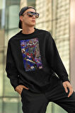 Spider Punk Baskılı Unisex Oversize Örümcek Adam Sweatshirt