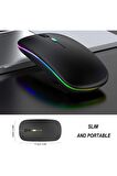 WASHA Sessiz 2.4G+ Bluetooth 5.2 bağlantılı RGB 1600 DPI optik Mouse red