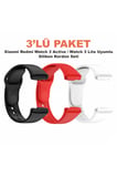 Xiaomi Redmi Watch 3 Active / Watch 3 Lite Uyumlu 3’lü Silikon Kordon Seti - Spor Erkek Kadın Kayış