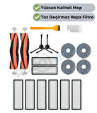 Xiaomi X20 Max X20 Pro (PLUS DEĞİL!) Uyumlu Yedek Fırça Hepa Filtre Mop Seti-18 Parça