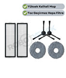 Xiaomi X20 Max X20 Pro (PLUS DEĞİL!) Uyumlu Yedek Hepa Filtre Yan Fırça Mop-6 Parça
