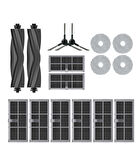 Dreame X30 Ultra Uyumlu Kauçuk Fırça Hepa Filtre Mop Seti-16 Parça