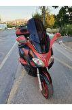 Piaggio X9 Siperlik Ön Cam 2004 2007 Model 49cm Siyah Renkli 4mm ORTA BOYLU CAM